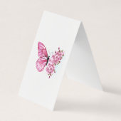 ピンクの桜と蝶々 名刺 (正面)