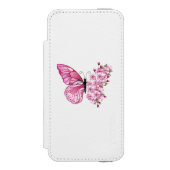 ピンクの桜と蝶々 INCIPIO iPhoneウォレットケース (フォリオ 正面)