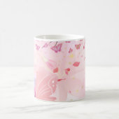 ピンクの桜と蝶のマグカップ | 花柄 スプリング コーヒーマグカップ (中央)