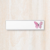 ピンクの桜と蝶 サインプレート (正面)