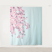 ピンクの桜のイラスト風景 タペストリー (正面)