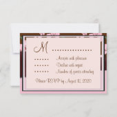 ピンクの桜のウェディング　ＲＳＶＰ　招待状 出欠カード (裏面)