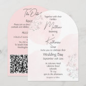 ピンクの桜のオールインワン結婚式招待状 招待状 (正面/裏面)