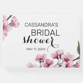 ピンクの桜のグリーン ブライダルシャワー ゲストブック