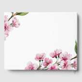 ピンクの桜のグリーン ブライダルシャワー ゲストブック (裏面)