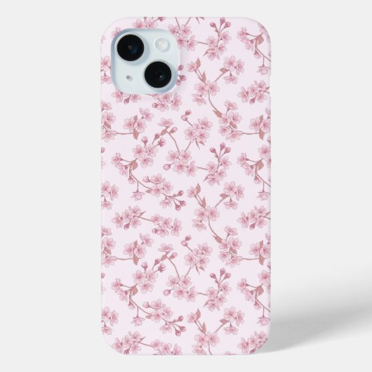 ピンクの桜のシームレスな花柄 Case-Mate iPhoneケース (裏面)