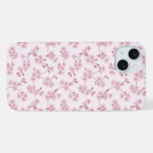 ピンクの桜のシームレスな花柄 iPhoneケース (裏面横)