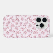 ピンクの桜のシームレスな花柄 iPhoneケース (裏面横)