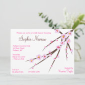 ピンクの桜のブライダルシャワーの招待 招待状 (スタンド正面)