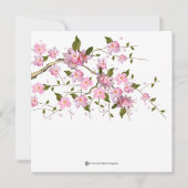 ピンクの桜のベイビーシャワー招待状 招待状 (裏面)