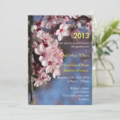 ピンクの桜の卒業パーティー 招待状 (スタンド正面)