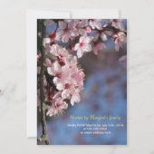 ピンクの桜の卒業パーティー 招待状 (裏面)