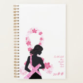 ピンクの桜の友人が乳がんを克服した人を支援 プランナー手帳 (正面)