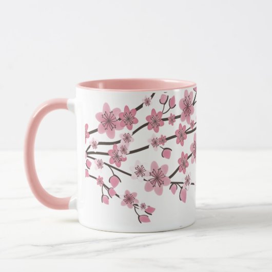 ピンクの桜の可愛い マグカップ (左)