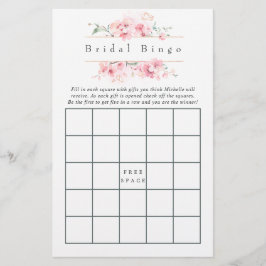 ピンクの桜の幾何学的な春のブライダルビンゴ