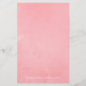 ピンクの桜の幾何学的な春のブライダルビンゴ (裏面)