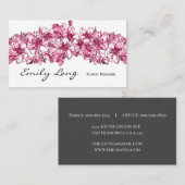 ピンクの桜の整理のスケッチのデザイン 名刺 (正面/裏面)