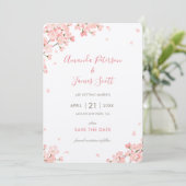 ピンクの桜の日本のな桜は日付を救います 招待状 (スタンド正面)