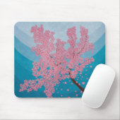 ピンクの桜の春のイラストレーション マウスパッド (マウス)