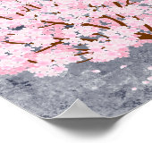 ピンクの桜の木の壁画ポスター 美しいデザイン ポスター (角)