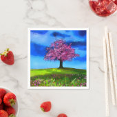 ピンクの桜の木 スタンダードカクテルナプキン (インサイチュ)