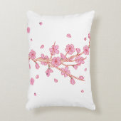 ピンクの桜の枝アート アクセントクッション (正面(垂直))