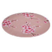 ピンクの桜の枝模様 カッティングボード (角)