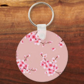 ピンクの桜の枝模様 キーホルダー (裏面)