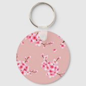 ピンクの桜の枝模様 キーホルダー (裏面)