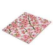 ピンクの桜の枝模様 タイル (側面)