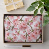 ピンクの桜の枝模様 薄葉紙 (ギフト)