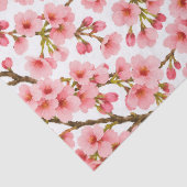 ピンクの桜の枝模様 薄葉紙 (詳細)