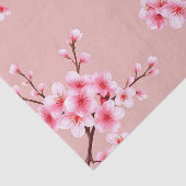 ピンクの桜の枝模様 薄葉紙 (詳細)