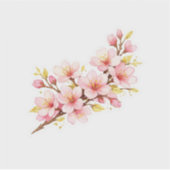 ピンクの桜の枝 ゴールドアクセント シール (正面)