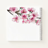 ピンクの桜の植物学的なブライズシャワー ノートブック (裏面)