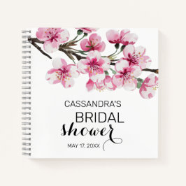 ピンクの桜の植物学的なブライズシャワー ノートブック