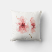 ピンクの桜の白く装飾的な枕桜 クッション (正面)