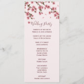 ピンクの桜の結婚式の式次第 プログラム (裏面)