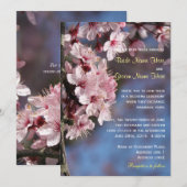 ピンクの桜の結婚式の招待状 招待状 (正面/裏面)