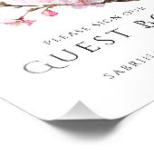 ピンクの桜の結婚式ゲストブックサイン フォトプリント            (角)