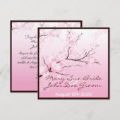ピンクの桜の結婚式招待状 招待状 (正面/裏面)