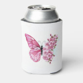 ピンクの桜の花と蝶 缶クーラー (缶裏面)