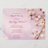 ピンクの桜の花のウェディングシャワー招待状 招待状 (正面/裏面)