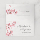ピンクの桜の花のウェディング フローラル プレイスクカード プレイスカード (外部開封)
