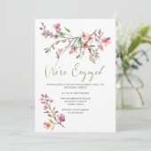 ピンクの桜の花のエンゲージメントパーティー 招待状 (スタンド正面)