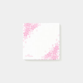 ピンクの桜の花のオーダーメイド3x3付箋 ポストイット
