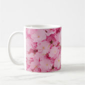 ピンクの桜の花のクラシックマグカップ ボタニカル フラワー コーヒーマグカップ (左)