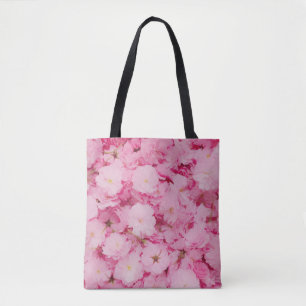 ピンクの桜の花のフラワーボタニカル トートバッグ
