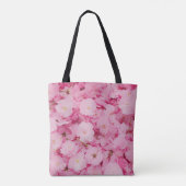 ピンクの桜の花のフラワーボタニカル トートバッグ (裏面)