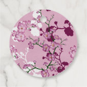 ピンクの桜の花のブライズシャワー フェイバータグ (裏面)